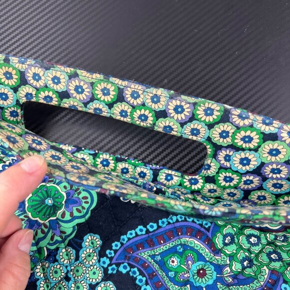 Vera Bradley Blue Rhapsody D Handle 2009 Holiday Tote Blue Green NO STRAP - Picture 4 of 12